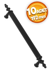 Lüx Ovacık Çekmece Dolap Kapak Kulpu Kulbu 192 Mm Mat Siyah Metal Kulp 10 Adet - 1