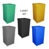 Geri Dönüşüm Kutusu Atık Kutusu (5li SET) - 1