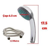 Duş Seti Spiral Fişkiye Banyo Duş Başlığı Set Fiskiyesi Telefonu Yuvarlak Klasik Başlık FiskiyeMetal Hortum - 2