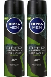 Nivea Men Deep Dimension Amazonia Deodorant 150 ml X 2 adet - 1