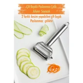 Paslanmaz Çelik Sebze Meyve Julyen Soyucu & Doğrayıcı 17 Cm - 1
