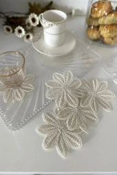 Model Petra | 6 Adet Fincan Yanı Sunum Peçetesi - Krem Kokteyl Peçetesi thumbnail 1