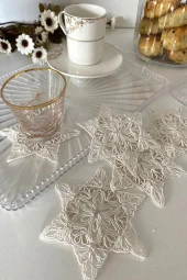 Model Cape Town | 6 Adet Fincan Yanı Sunum Peçetesi - Krem Kokteyl Peçetesi thumbnail 1