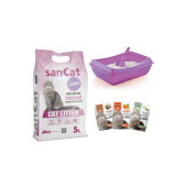 Sancat Lavanta Kokulu 5 Lt Kedi Kumu, Açık Kedi Tuvaleti, Koku Giderici Toz - 1