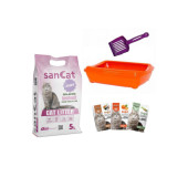 Sancat Lavanta Kokulu 5 Lt Kedi Kumu, Açık Kedi Tuvaleti, Koku Giderici Toz - 1