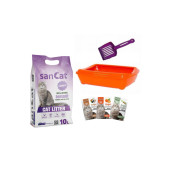 Sancat Lavanta Kokulu 10 Lt Kedi Kumu, Açık Kedi Tuvaleti, Koku Giderici Toz - 1