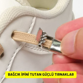 Yeni Nesil, Metal, Mıknatıslı Akıllı Elastik Bağcık, Kilitle-Bırak Ayakkabı Bağcığı, 1 Çift - 6