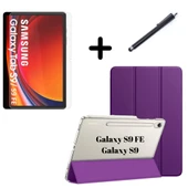 Samsung Galaxy Tab S9 FE / S9 Kılıf SET PU Deri Smart Tablet Kilifi Ekran Koruyucu + Kalem - 2