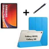 Samsung Galaxy Tab S9 FE / S9 Kılıf SET PU Deri Smart Tablet Kilifi Ekran Koruyucu + Kalem - 1