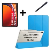 Samsung Galaxy Tab S9 FE Plus/S10 Plus/S9 Plus Kılıf SET PU Deri Smart Tablet Kilifi Ekran Koruyucu + Kalem - 4