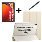 Samsung Galaxy Tab S9 FE Plus/S10 Plus/S9 Plus Kılıf SET PU Deri Smart Tablet Kilifi Ekran Koruyucu + Kalem - 1