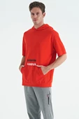 Fiesta Kanguru Cepli Yazı Nakışlı Kapüşonlu Erkek T-Shirt - 88195 - 3