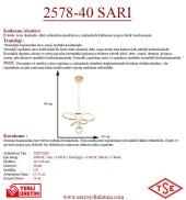 Eray Aydınlatma 2578-40 SR Led Gold Avize - 3