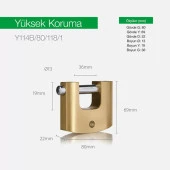 80mm Pirinç Gövdeli  Oval Kayar Pimli Asma Kilit thumbnail 2