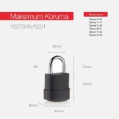 Çift Bilyeli Kilitleme Mekanizmalı Asma Kilit 45 mm thumbnail 2