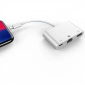 Coofbe Apple İpad ve İphone İçin İnternet, Şarj ve Kamera Dönüştürücü Kablosu, 3in1 RJ45 Adaptör - 3