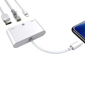 Coofbe 3in1 İpad İphone Ethernet RJ45 Usb Kamera Adaptörü İphone rj45 Dönüştürücü İphone Usb Okuyucu - 4