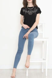 Pul Detaylı Bluz Siyah - 17145.599. - 7