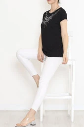 Pul Detaylı Bluz Siyah - 17141.599. - 4