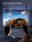 WiMiUS W7 Yerel 1080P Projektör 4K Destekli - 5G WiFi Bluetooth - 3