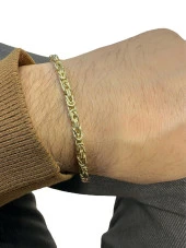 Kral Zincir 5 mm Altın Bileklik Unisex 14 Ayar thumbnail 2