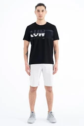Tommy Life Siyah Ön Cep Detaylı Baskılı Standart Kalıp Erkek T-shirt - 88200 - 1