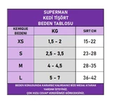 Mavi Superman Kedi Tişörtü Kedi Kıyafeti Kedi Elbisesi - 4