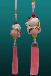 Feng Shui Maneki Neko Şans Kedisi Pembe No.1 thumbnail 10