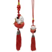 Feng Shui Maneki Neko Şans Kedisi Kırmızı No.1 thumbnail 2