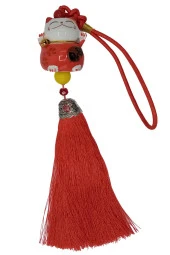 Feng Shui Maneki Neko Şans Kedisi Kırmızı No.1 thumbnail 8