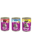Whiskas Kedi Konservesi Karışık Ton + Sığır + Tavuklu 400 Gr x 3 Adet - 1