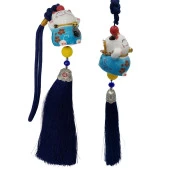 Feng Shui Maneki Neko Şans Kedisi Mavi No.1 thumbnail 4