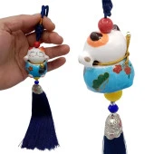 Feng Shui Maneki Neko Şans Kedisi Mavi No.1 thumbnail 5