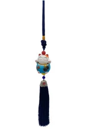 Feng Shui Maneki Neko Şans Kedisi Mavi No.1 thumbnail 6