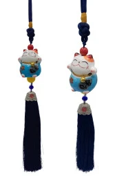 Feng Shui Maneki Neko Şans Kedisi Mavi No.1 thumbnail 8
