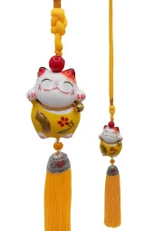 Feng Shui Maneki Neko Şans Kedisi Sarı No.1 thumbnail 7