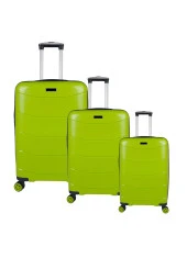 Bagacar Ultra Hafif Silikon 3lü Set Valiz Fıstık Yeşili+ETİKET HEDİYELİ! - 1