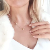 Vaoov 925 Ayar Gümüş Harfli İnci Kolye thumbnail 3