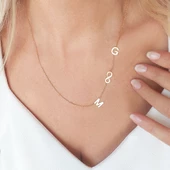 Vaoov 925 Ayar Gümüş İki Harfli Sonsuzluk Kolye thumbnail 1