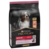 Proplan medium adult 3kg somon köpek sensitive skin somonlu yetişkin köpek maması - 1