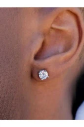 Güçlü Mıknatıslı 316L Çelik Tektaş Erkek Kadın Küpe Deliksiz Fake Küpe (1 Adet) - 10