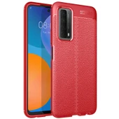 Huawei P Smart 2021 Kılıf Deri Tarzı Niss Silikon Case - 10