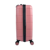 Bagacar Ultra Hafif Kırılmaz Silikon 3lü Set Valiz Pembe+ETİKET HEDİYELİ! - 4