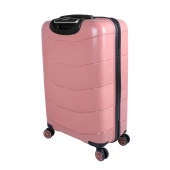 Bagacar Ultra Hafif Kırılmaz Silikon 3lü Set Valiz Pembe+ETİKET HEDİYELİ! - 5