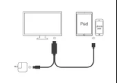 Hytech HY-XO51 Siyah-Gri USB-F to HDMI 1m Mobil Telefon Uyumlu Kablo - 2