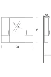 Denko Akyazı 100 cm MDF Alize Banyo Dolabı Üst Modül thumbnail 3