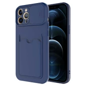 Apple iPhone 12 Pro Kılıf Kartlıklı Lens Kapatmalı Kapak - 9