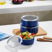 Schafer Komfort 3 lü Saklama Kabı Seti 6 Parça-Lacivert - 1