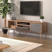 Beyza Ahşap Ayaklı 140 Cm Atlantik -Atrasit Tv Sehbası - 2