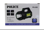 Polıce PS-385 Yan Aydınlatmalı,Kırmızı Işık ve Kırmızı İkaz Işıklı, Şarjlı Spot Fener - 1